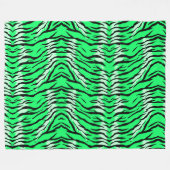 Green Tiger Animal Skin Pattern Design  フリースブランケット (正面(横))