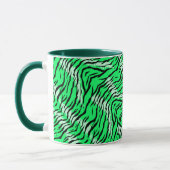 Green Tiger Animal Skin Pattern Design  マグカップ (左)