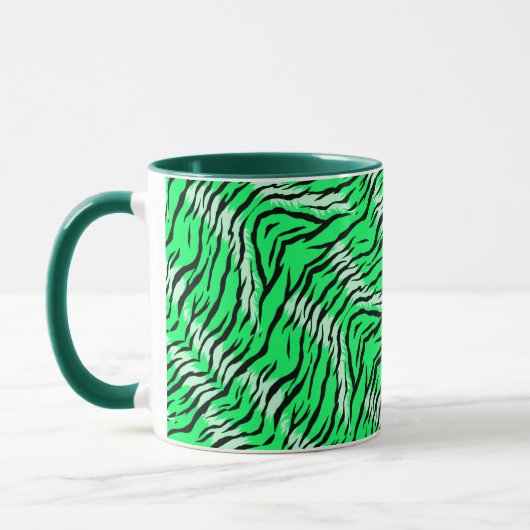 Green Tiger Animal Skin Pattern Design  マグカップ (左)