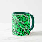 Green Tiger Animal Skin Pattern Design  マグカップ (正面右)
