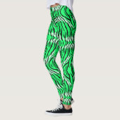 Green Tiger Animal Skin Pattern Design  レギンス (左)
