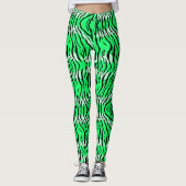 Green Tiger Animal Skin Pattern Design  レギンス (正面)