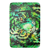 Green Tiger Bath Mat - Tiger Artwork – 野生生物 バスマット (正面縦)