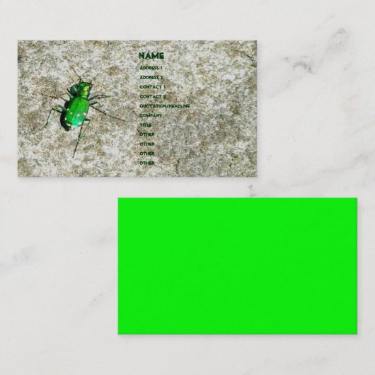Green Tiger Beetle名刺 名刺 (正面/裏面)