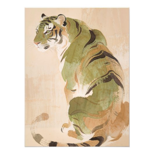 Green Tiger Painting フォトプリント (正面)