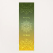 Green To Yellow Gradient Mandala With Name ヨガマット (正面)