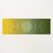 Green To Yellow Gradient Mandala With Name ヨガマット (正面(横))
