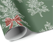 Green Toile Christmas Tree Pattern ラッピングペーパー (ロールコーナー)