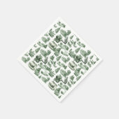 Green Toile Christmas Village Santa Reindeer スタンダードカクテルナプキン (角)