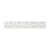 Green Toile Floral Belly Band for Wedding 招待状ベリーバンド (フラット)