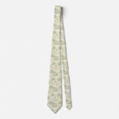 Green Toile Vintage Christmas Village Pattern (5) ネクタイ (正面)