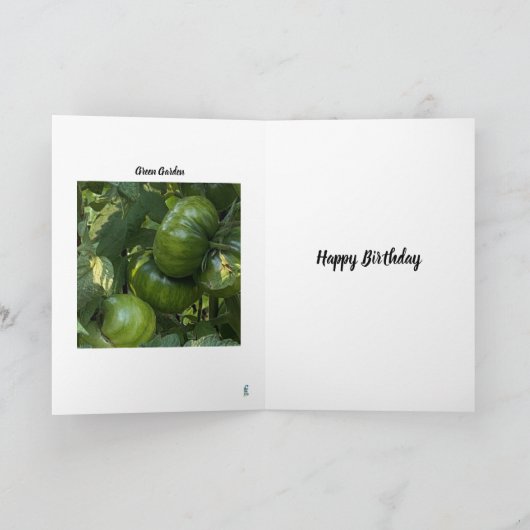 GREEN TOMATO VEGETABLE GARDEN BIRTHDAY CARD カード (内部)