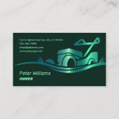 Green tone faux metallic lawn mower 名刺 (裏面)