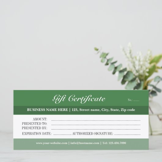 Green Tonesギフト券 (スタンド正面)