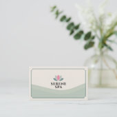 Green Tones Lotus Flower - Spa Salon 名刺 (スタンド正面)