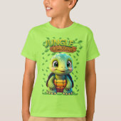 Green Tortoise Cute Turtle Animal Cartoon Graphic Tシャツ (正面)