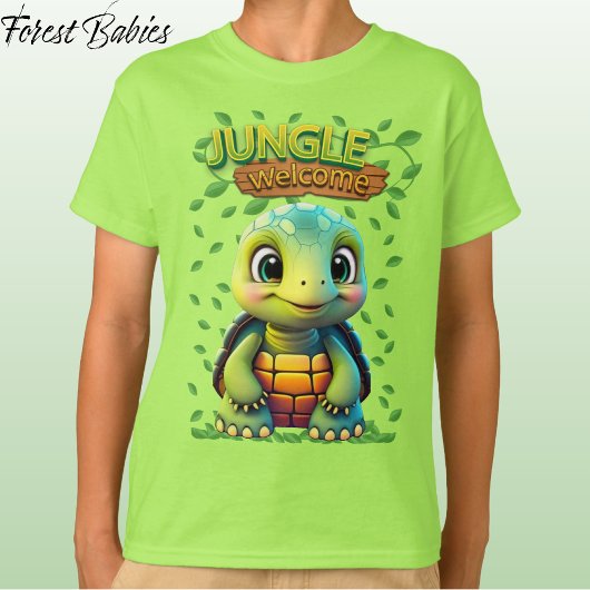 Green Tortoise Cute Turtle Animal Cartoon Graphic Tシャツ