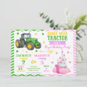Green Tractor and Princess Joint Birthday 招待状 (スタンド正面)