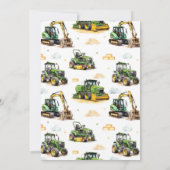 Green Tractor Birthday Party 招待状 (裏面)