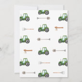 Green Tractor Boy Birthday Invitation 招待状 (裏面)