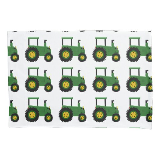 Green Tractor Design 枕カバー (正面)