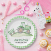 Green Tractor Farm birthday paper plates ペーパープレート (パーティー)