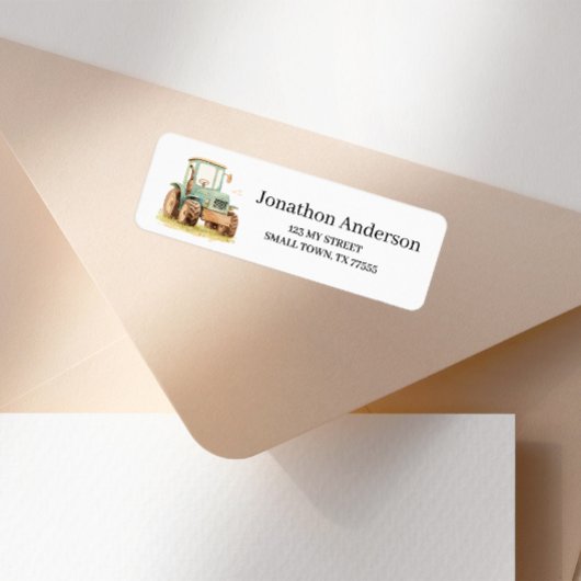 Green Tractor Fun Farm Address ラベル