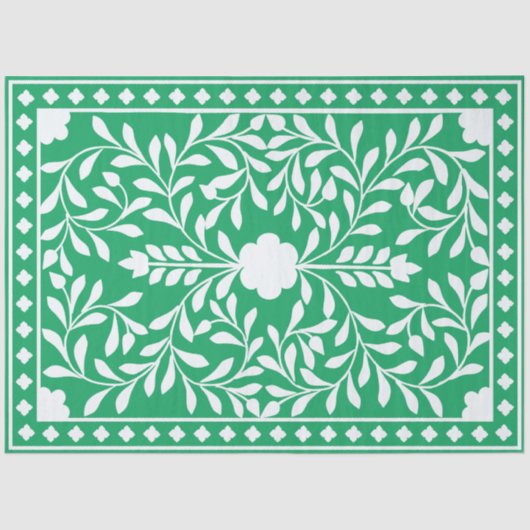 Green Traditional Bone Inlay Decoupage Paper 薄葉紙 (正面)