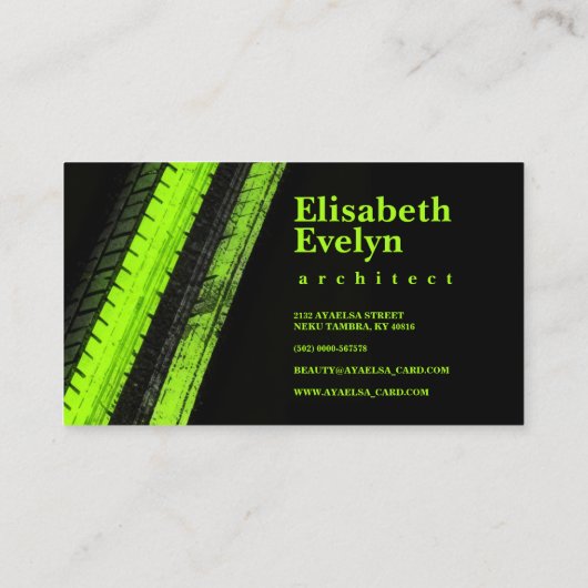 Green Tread Paths on Black Backdrop 名刺 (裏面)