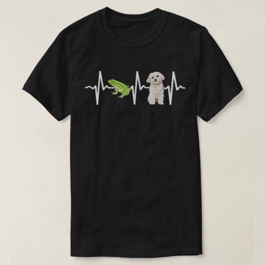Green Tree Frog Maltese Heartbeat Dog Lover  Tシャツ (デザイン正面)