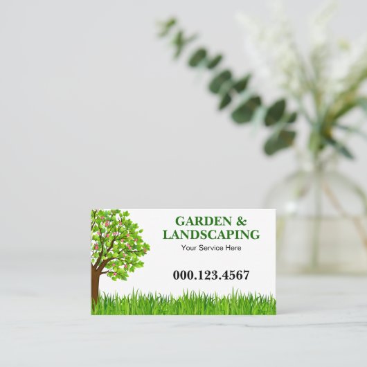 Green Tree Grass Lawn Care Services 名刺 (スタンド正面)
