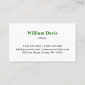 Green Tree Grass Lawn Care Services 名刺 (裏面)