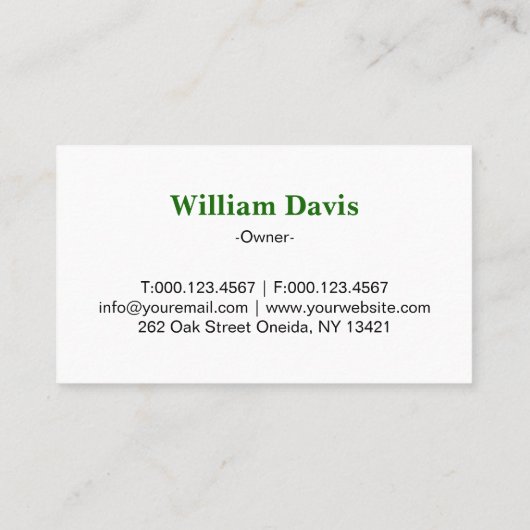Green Tree Grass Lawn Care Services 名刺 (裏面)