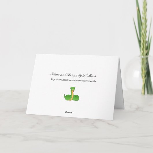 Green Tree Python - Snake Greeting Card カード (裏面)