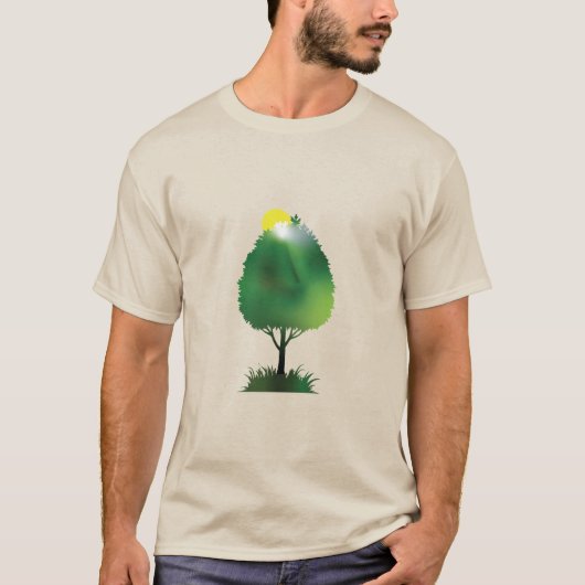 Green Tree Sunrise Nature Growth Eco Lover T-Shirt Tシャツ (正面)