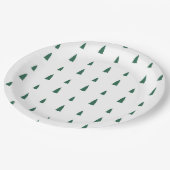 Green Trees Simple Modern Christmas  ペーパープレート (アングル)