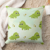 Green Triceratops Baby Boy Nursery Throw Pillow クッション (ブランケット)