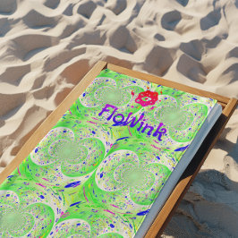 Green Trippy Funky ビーチタオル