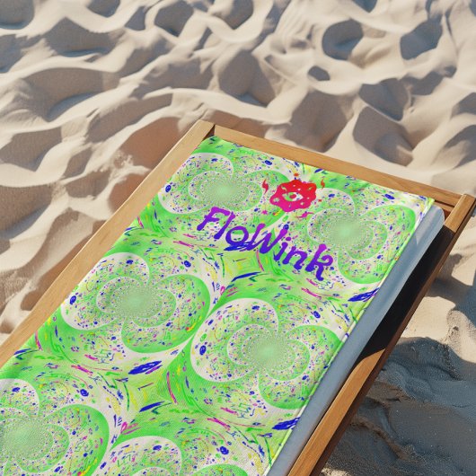 Green Trippy Funky ビーチタオル