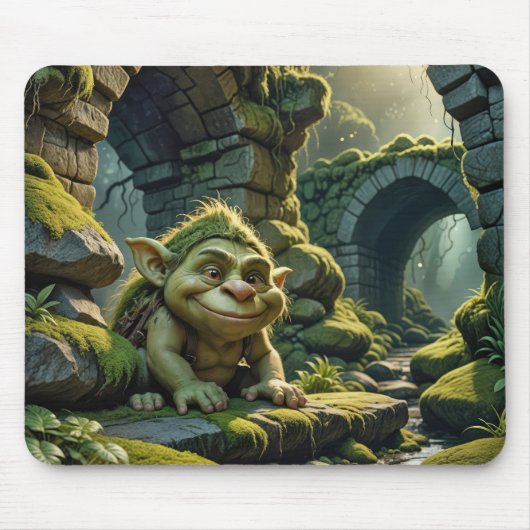 Green Troll Under a Stone Bridge マウスパッド (正面)