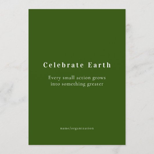 Green tropical garden, Earth Day Card (裏面)