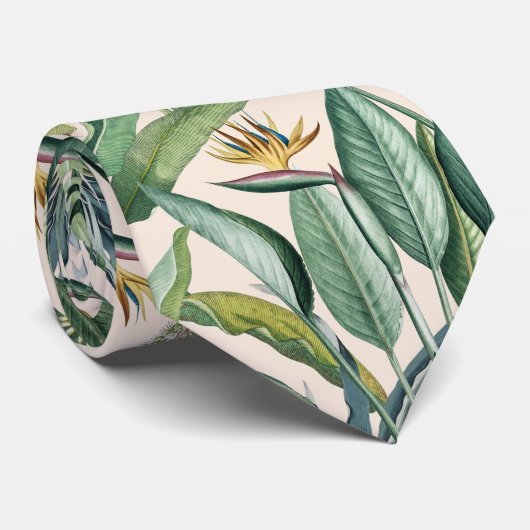 Green Tropical Jungle Banana Tree Strelitzia ネクタイ (ロール)