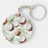 Green Tropical Leaves Aloha キーホルダー (裏面)