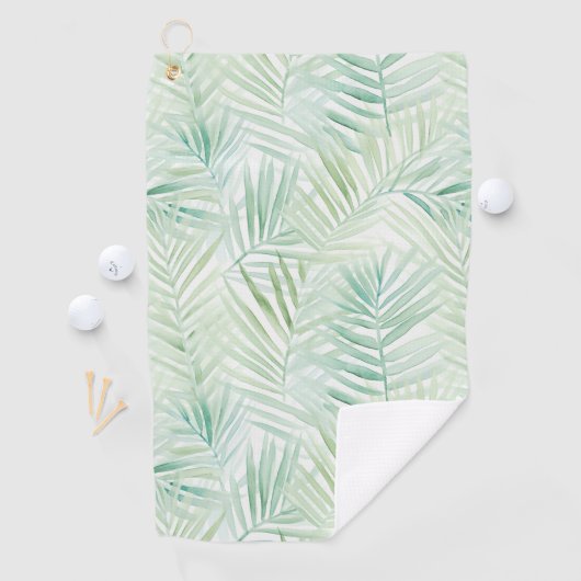 Green Tropical Leaves Aloha  ゴルフタオル (インサイチュ)