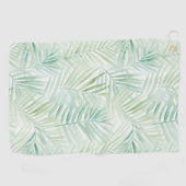 Green Tropical Leaves Aloha  ゴルフタオル (横)