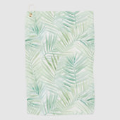 Green Tropical Leaves Aloha  ゴルフタオル (正面)