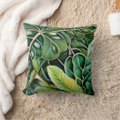 Green Tropical Leaves Housewarming Gift クッション (ブランケット)