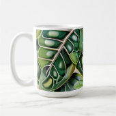 Green Tropical Leaves Housewarming Gift コーヒーマグカップ (左)