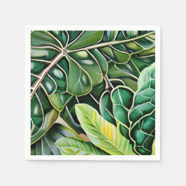 Green Tropical Leaves Housewarming Gift スタンダードカクテルナプキン