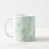 Green Tropical Leaves Starfish コーヒーマグカップ (左)
